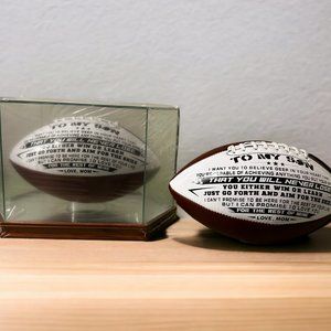 Wood Display Case with American Football Gift for Your Son.